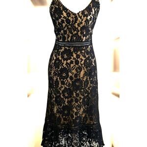 VTG Y2K Black Lace Overlay Dress Romantic Whimsygoth Sexy Vixen Cocktail Sz 10